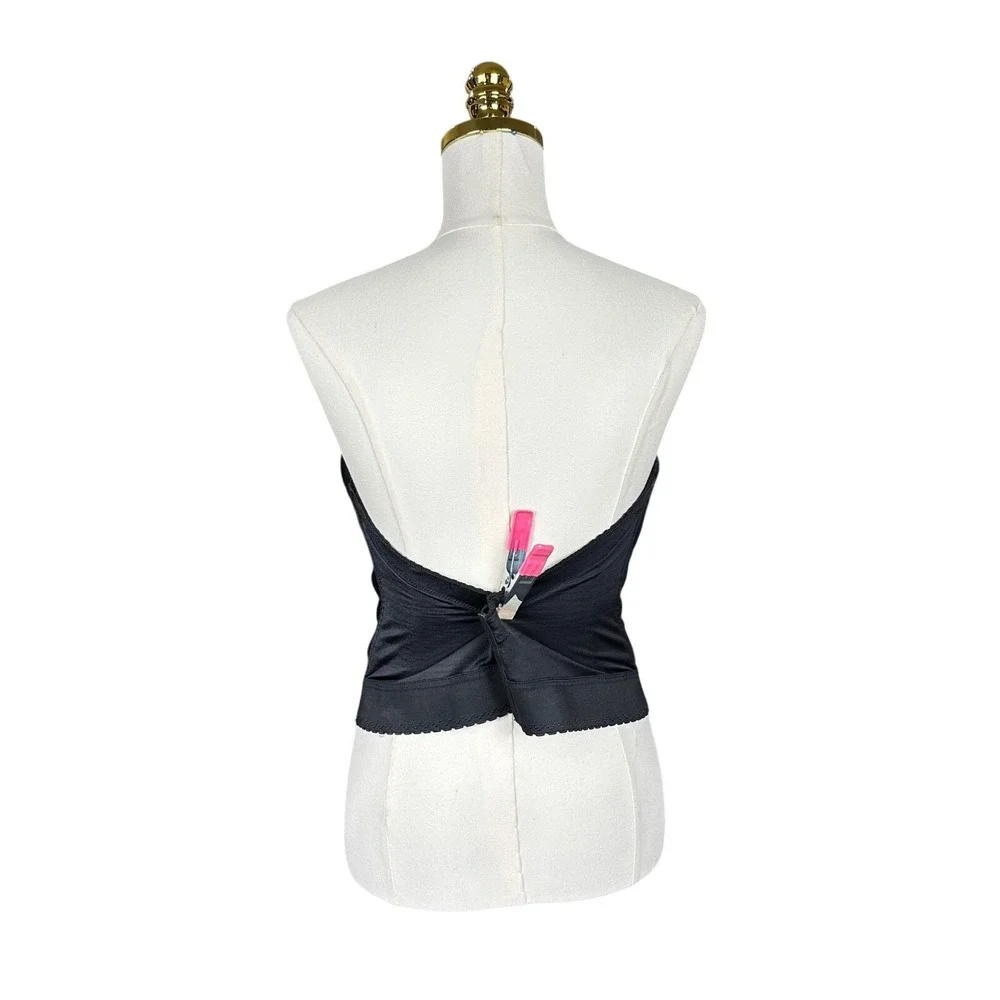 Delicates‎ Black Longline Corset Bra Strapless Underwire Boned 42DD Made in USA